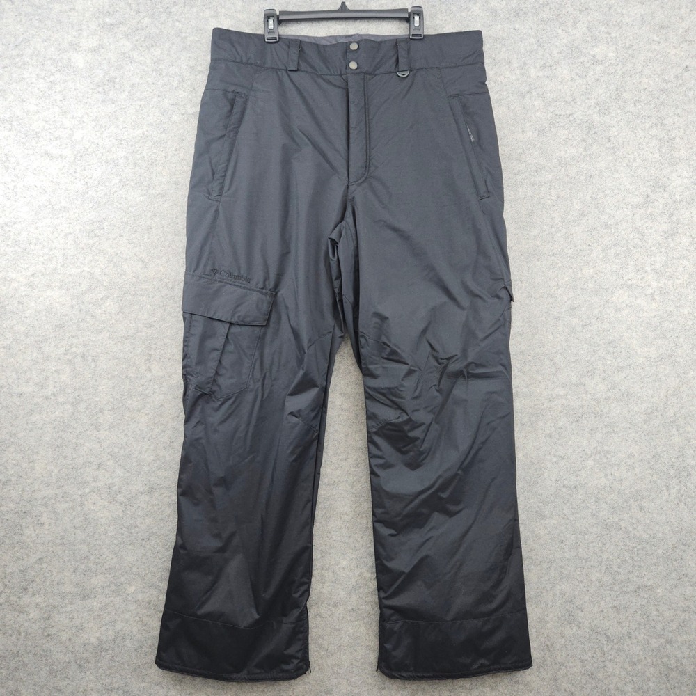 Columbia Snow Pants Mens XL Black Omni-Tech Insulated Cargo SM8209 Warm Winter